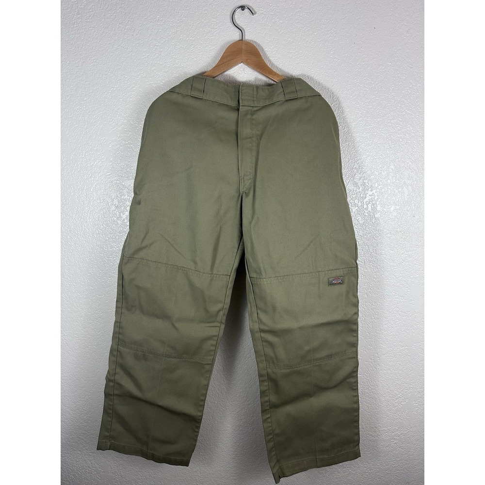 Dickies Loose Fit Double Knee Work Pants Mens 34x30 Olive Green Carpenter